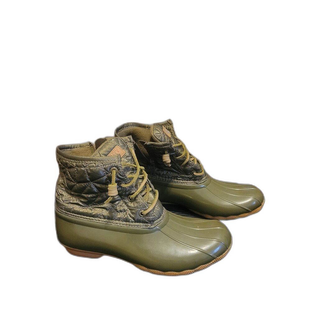 Sperry Womens Saltwater Duck Boots Waterproof Green 8.5